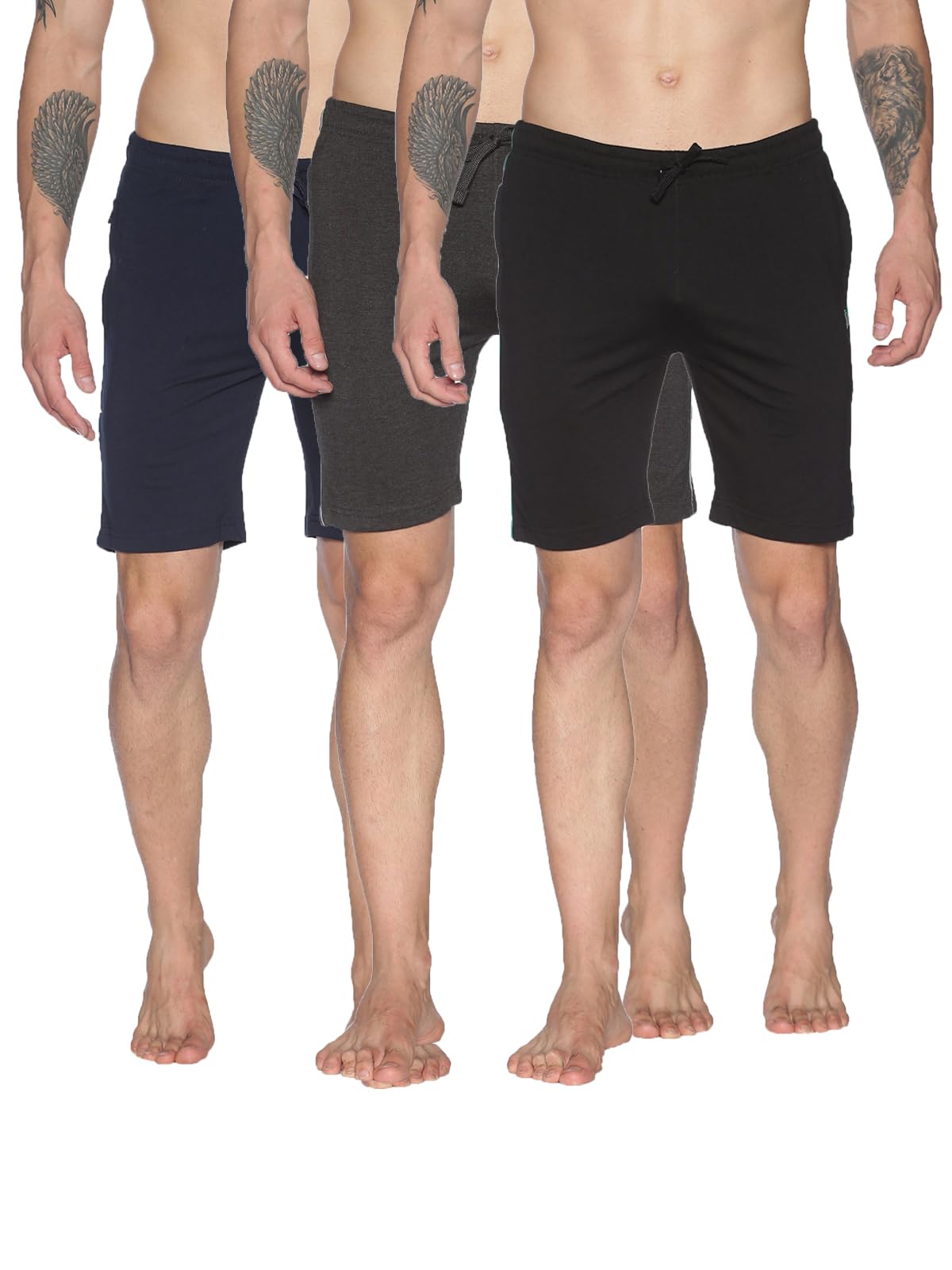 Mens Casual Cotton Bermuda Assorted Any Color Shorts (Pack of 3)