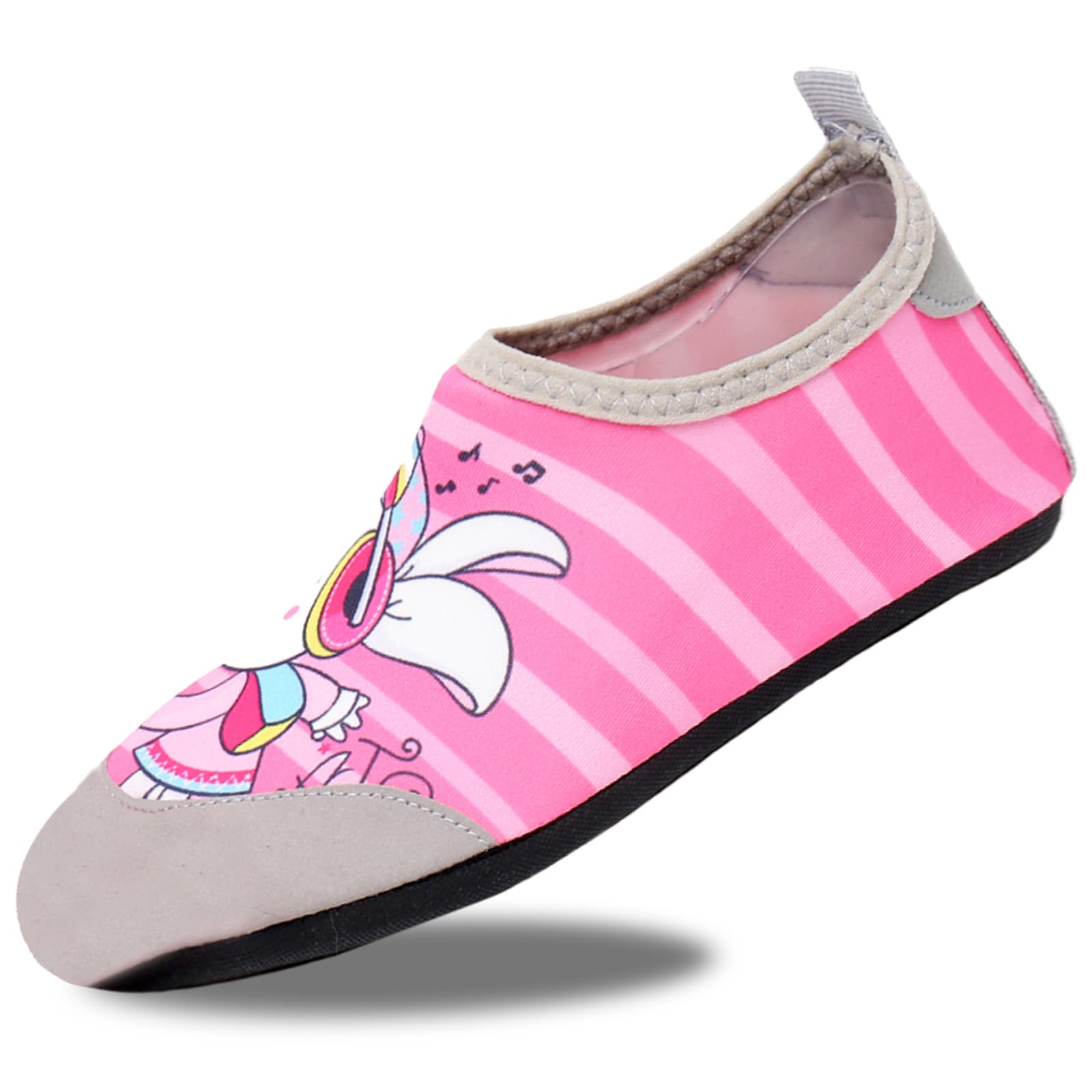 Makone Zapatillas de baño para niños, para playa, piscina, vacaciones, esenciales, antideslizantes y de secado rápido (estilo conejito musical)