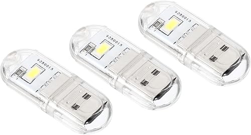 PATIKIL Luz nocturna USB, paquete de 3 mini lámpara LED portátil enchufable, 2 cuentas para decoración del hogar, lectura, dormir, campamento, color