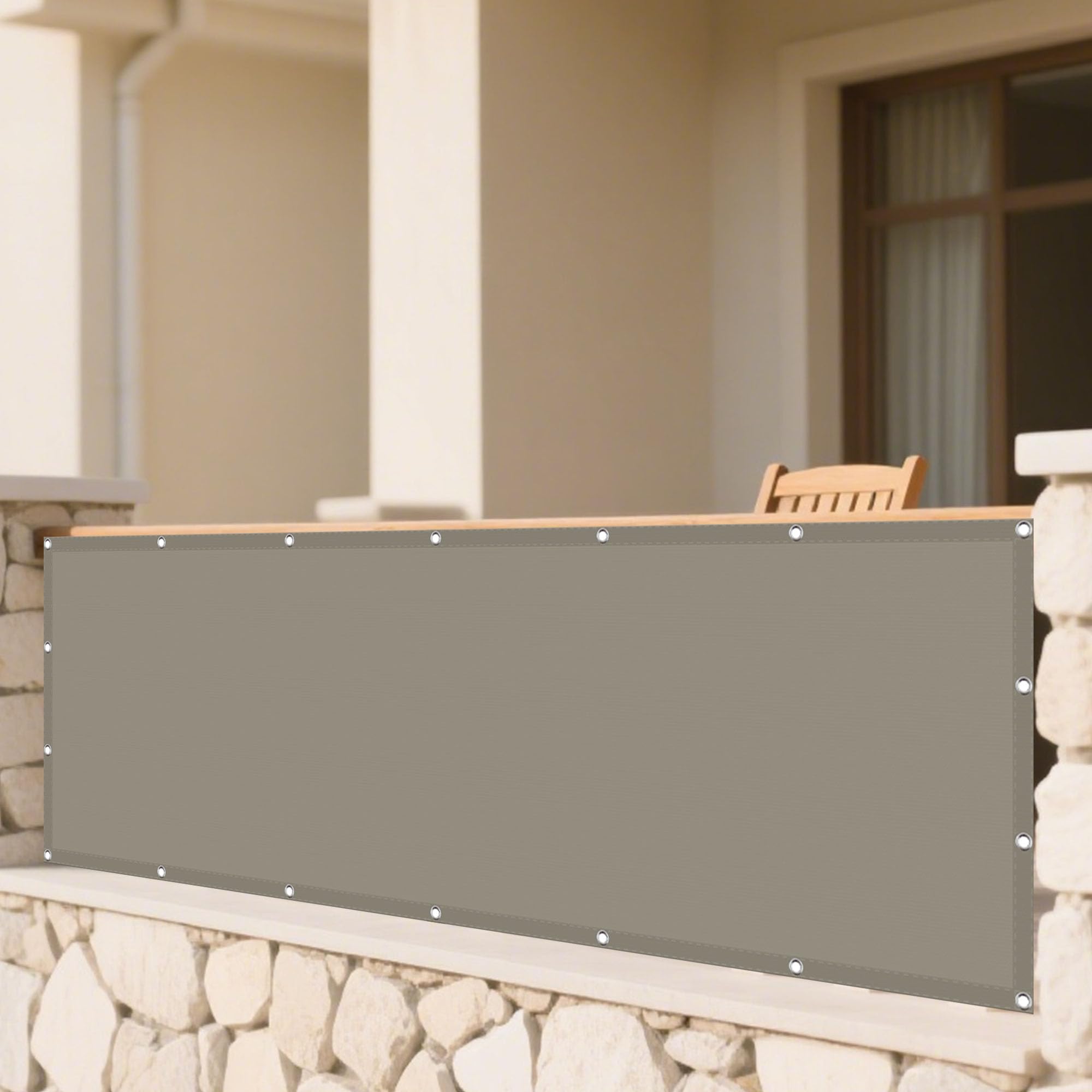 Voile d'ombrage jardin résistant au vent 1.4 x 6 m pour terrasse