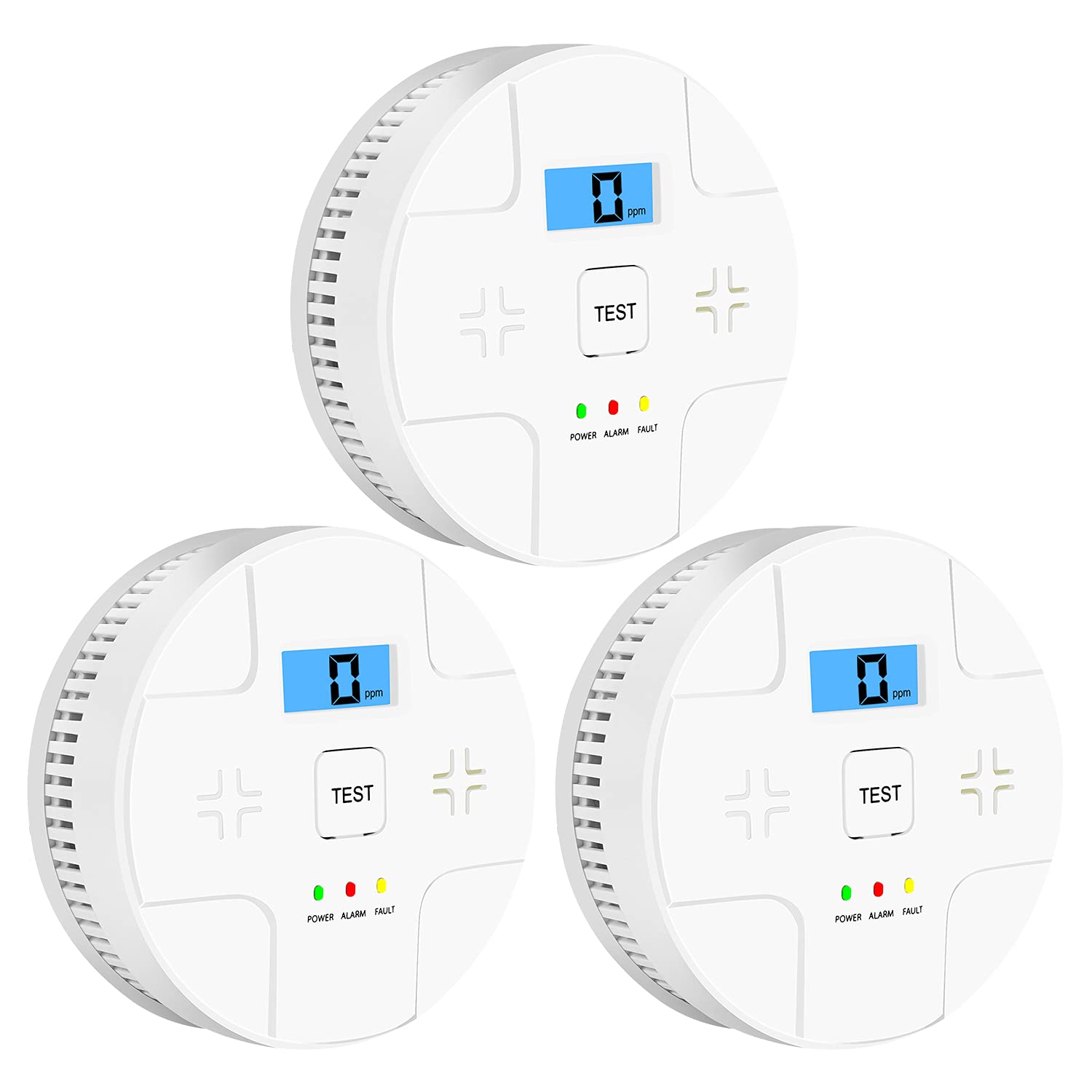 3 Pack Combination Smoke and Carbon Monoxide Detector Battery Operated, Portable Smoke and Co Alarm for Home Bedroom Travel