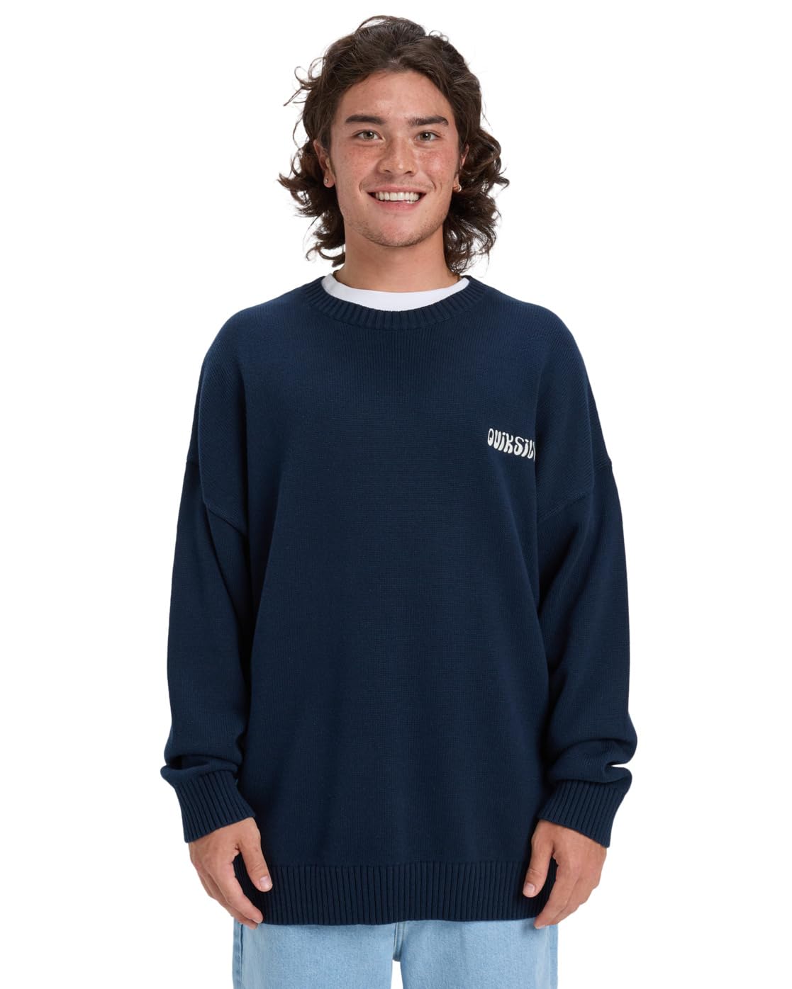 Quiksilver Devils Jacquard Logo - Sweat à col Rond - Homme - S - Bleu