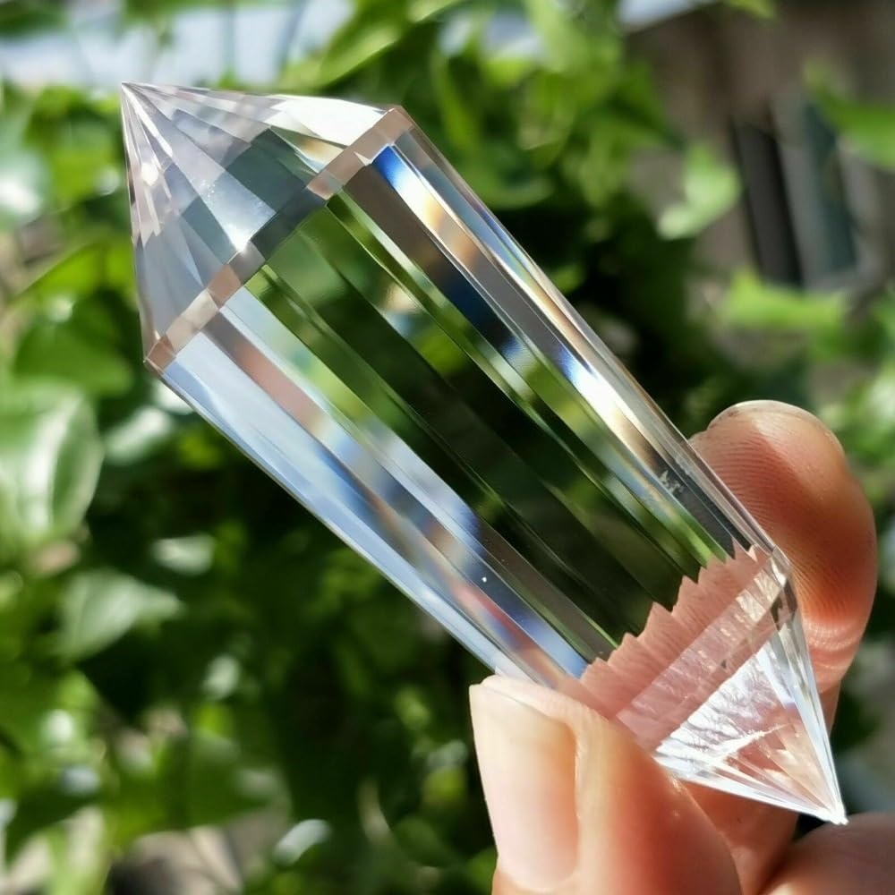 MDBJTCYZN 24Sided Clear Double Terminated Vogel Inspired Crystal Wand Ornaments (Size : 7-8cm)