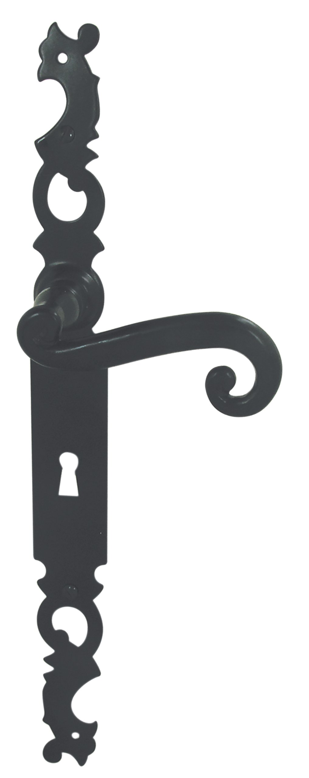 Poignée de porte DT 2000 en fer forgé noir style coq de prestige