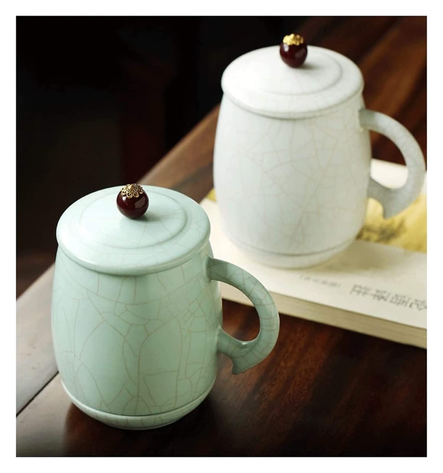 Taza de café de cerámica para oficina y hogar, taza de café de cerámica con tapa, 480 ml, taza de té de gran capacidad, adecuada para la oficina y el hogar, exquisita para Navidad, día de San Valentín