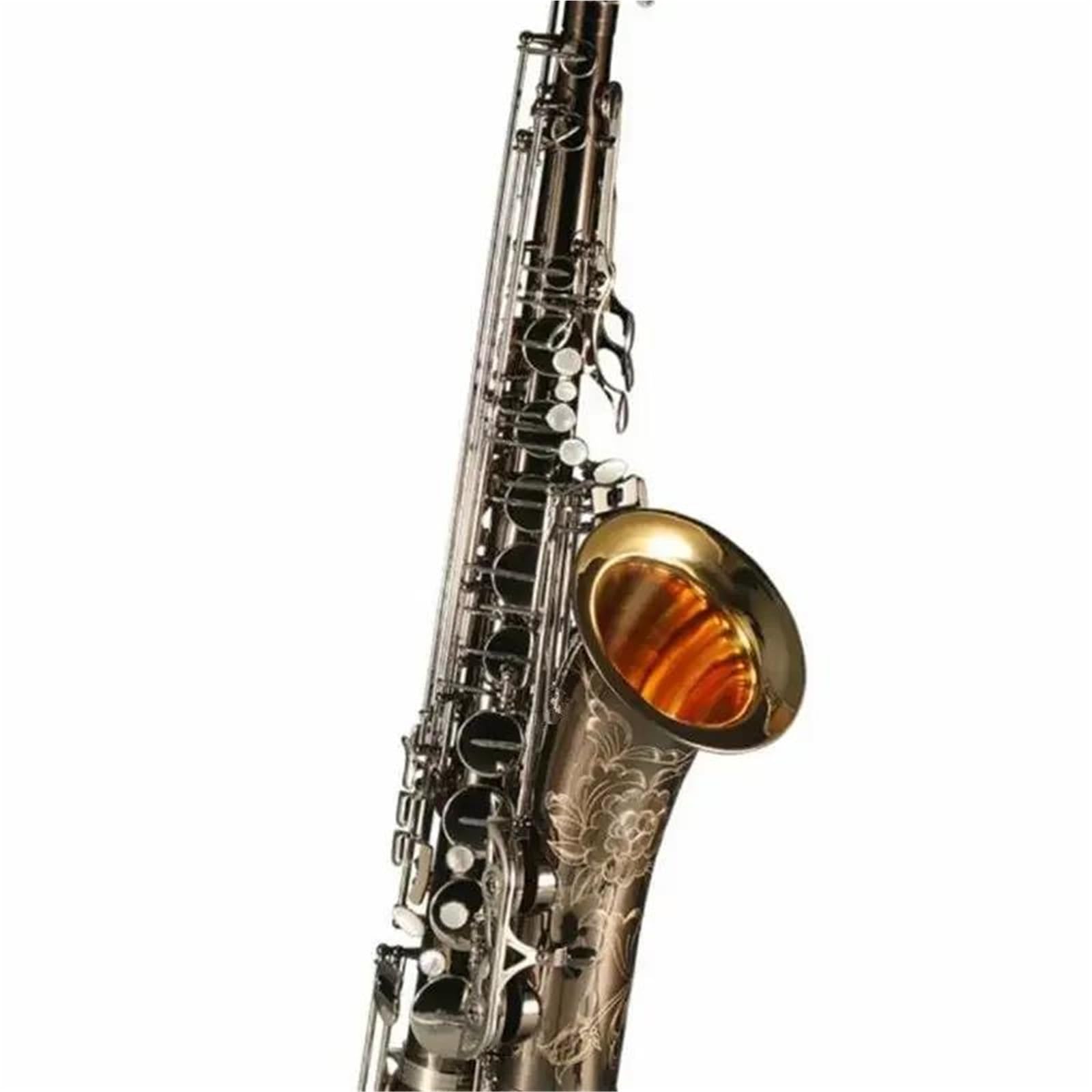 Saksofon Tenorowy Czarny Nikiel Złoty Dzwonek Z Ustnikiem Srebrny Klucz Trzcina Gryf Instrument Muzyczny Akcesoria Zestaw Saksofonowy