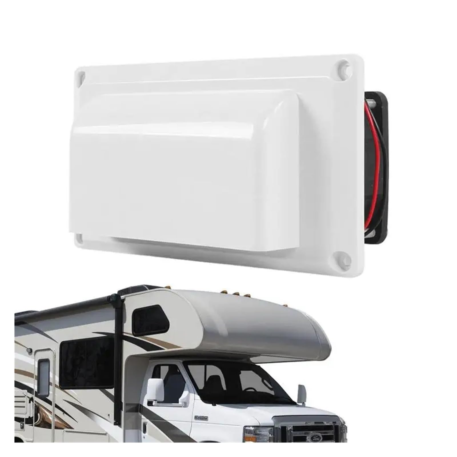 Edede Low Power White Rv Caravan Exhaust Fan Side Vent Ventilation Ran Hood Vent 12V 25W Strong Wind Low Noise For Motorhome Camper Accessories(Low Power White)