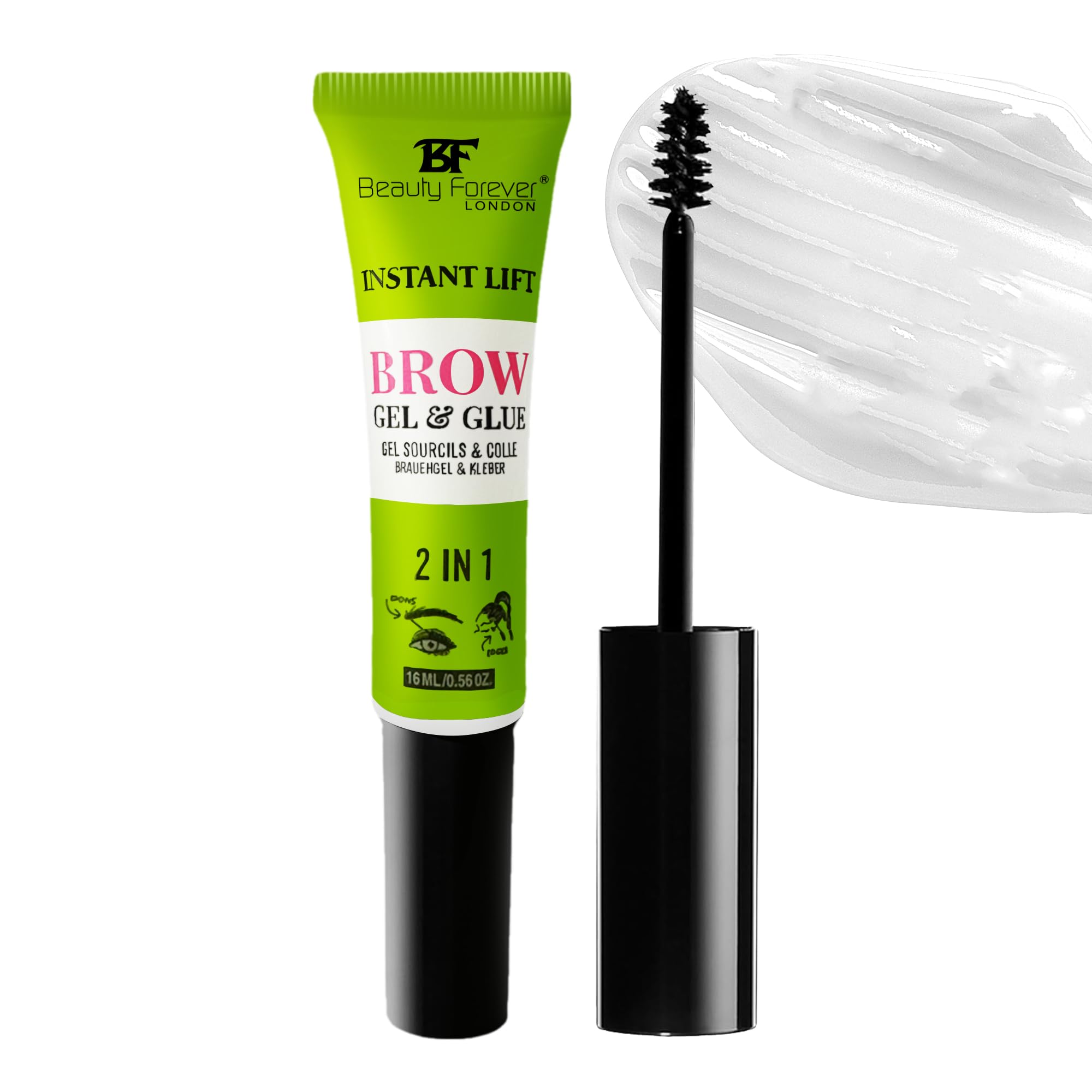 Beauty Forever Brow Gel and Glue, Eyebrow and Edges Styler, 16ml each, Pack of (1)