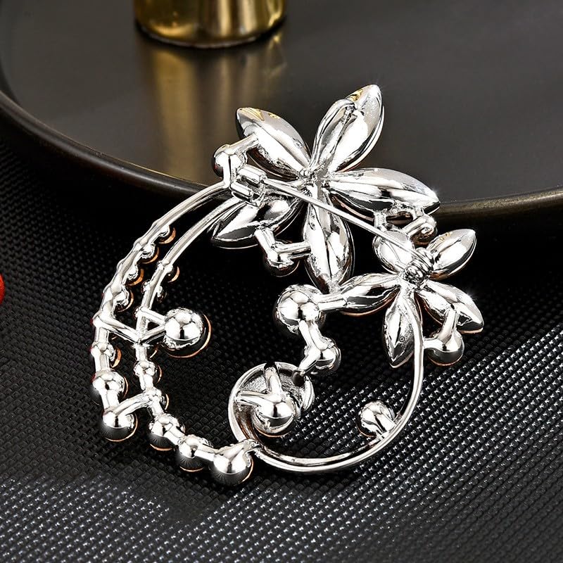 Image of Flower Brooch Pin - Rhinestone Flower Pin 18k Gold Plated - Thanksgiving Day, Birthday, Wedding Gifts for Mom, Wife