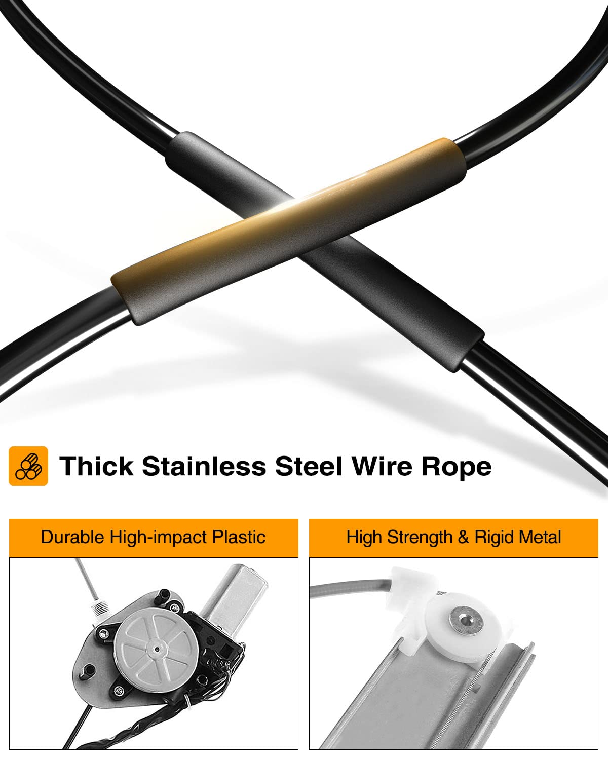 A-Premium Power Window Regulator with Motor Compatible with Honda Civic 2001-2005 (Sedan, US Built Only) Front Left Driver Side