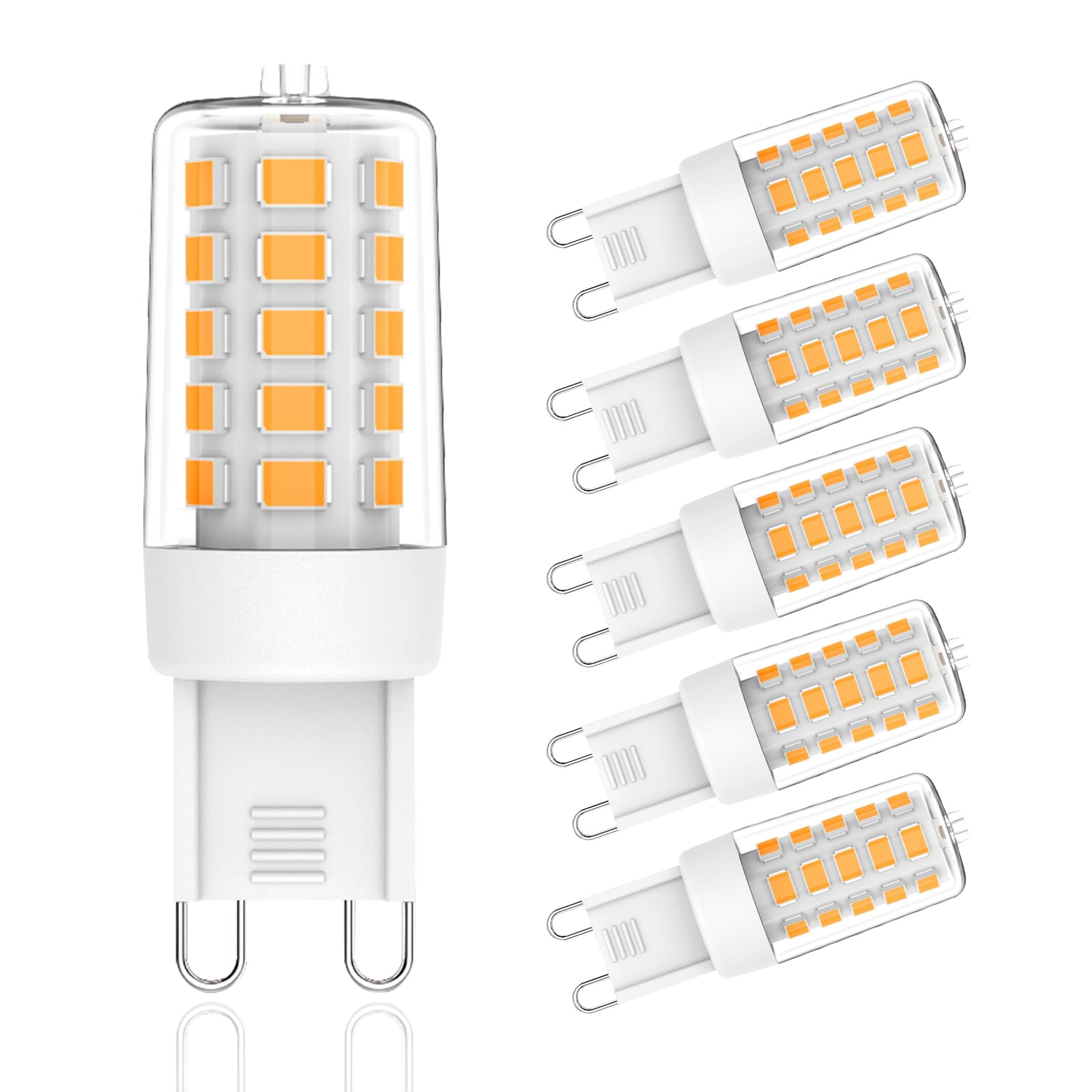 G9 LED電球 G9口金 セラミックス LEDランプ 非調光 4W 400lm 全方向広配光 電球色2700K 40Ｗハロゲンランプ相当 5個セット