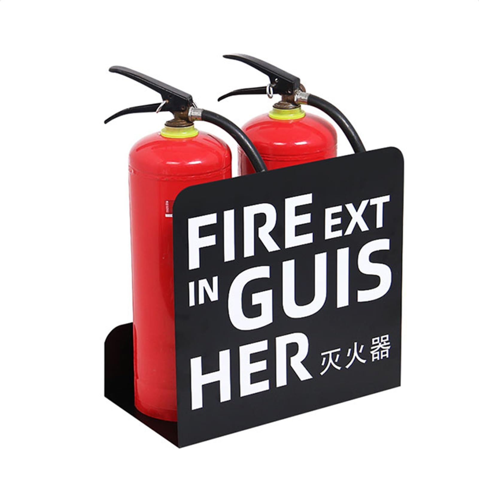 Extintor de incendios, Paquete de seguridad contra incendios Soporte for extintor en forma de L Gabinete for extintor for 2(Schwarz)