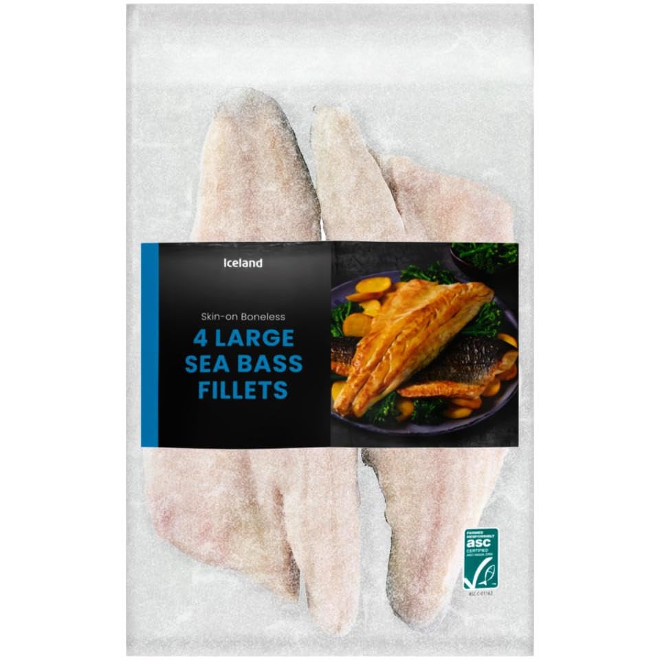 Iceland 4 Large Sea Bass Fillets 500g