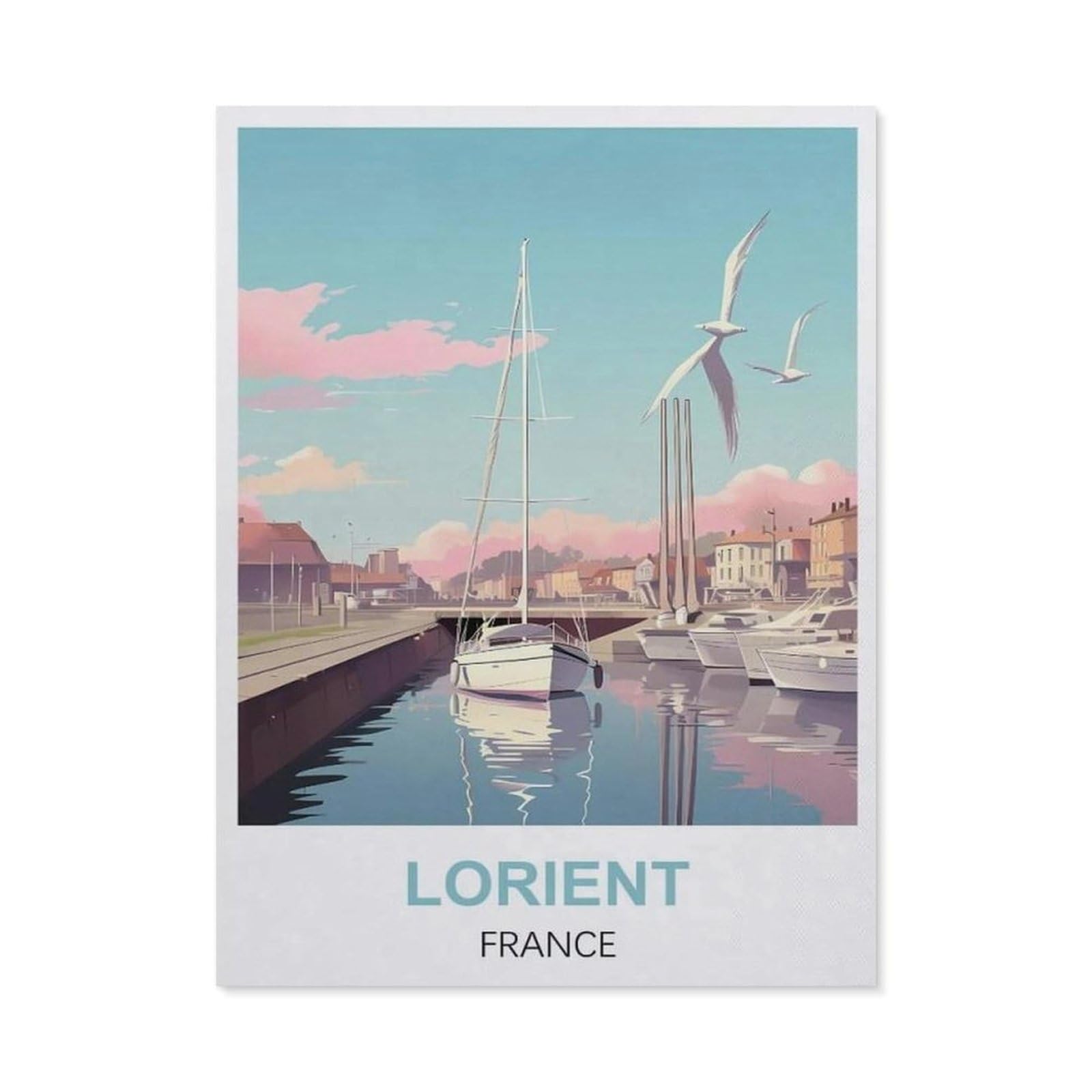 Vintage Metal Tin Sign，Lorient France(30x40cm）