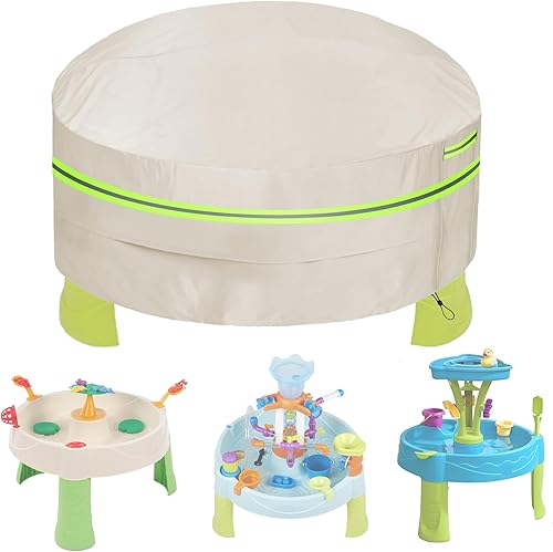 LOZOXO - Funda redonda para mesa de patio, color caqui, 36 pulgadas de profundidad x 24 pulgadas de alto, para mesa de patio, impermeable,