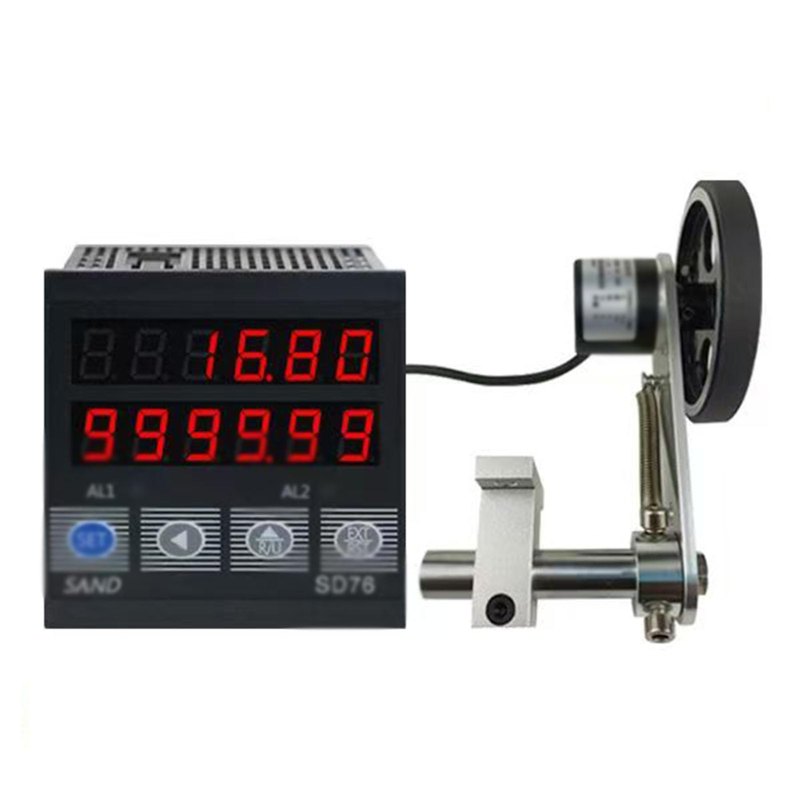 Compteur de Longueur Numérique, Roue de Mesure Numérique de Longueur avec Compteur Mécanique et Fonction Mémoire (0-999999), Idéal pour Les Environnements Industriels