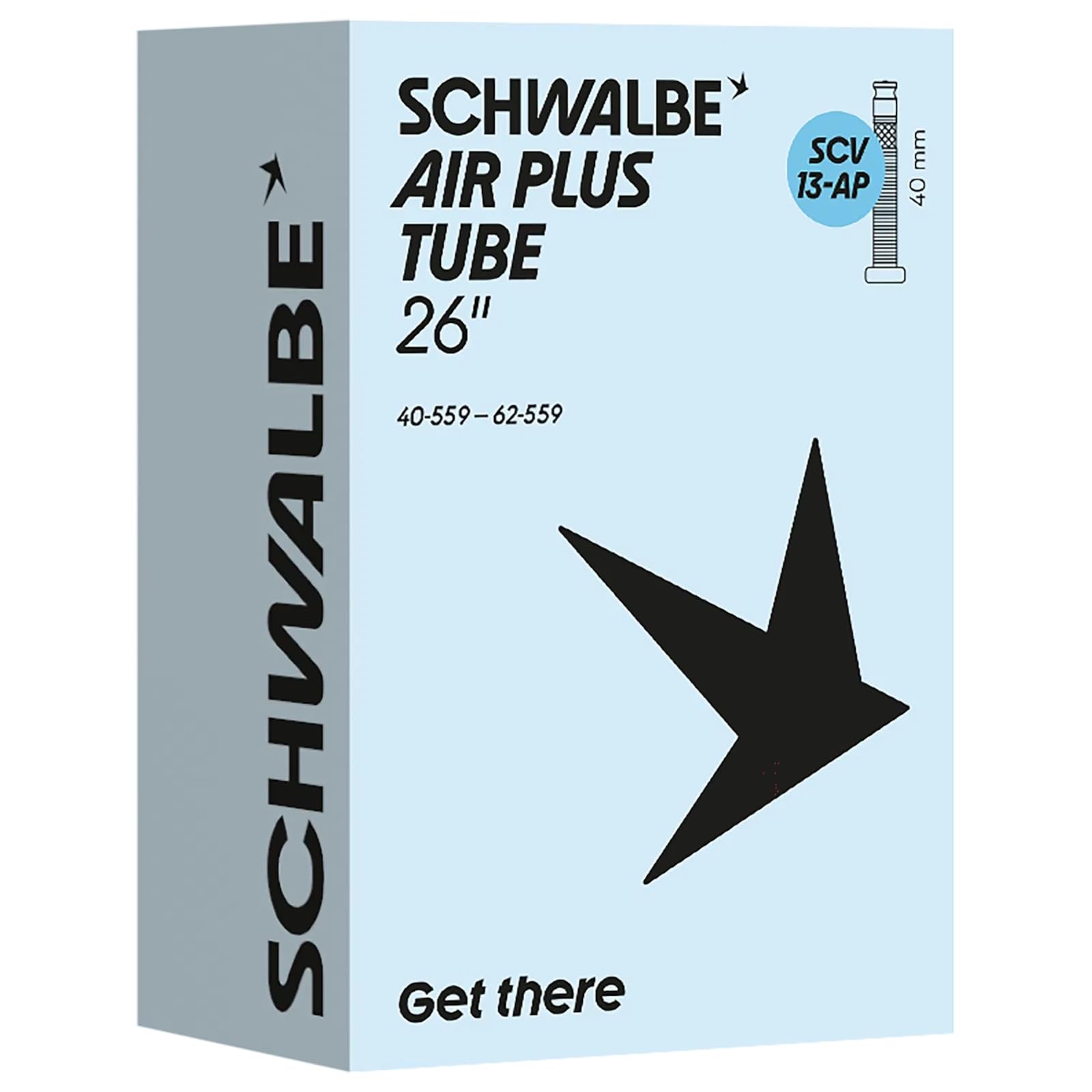Schwalbe Bicycle Inner Tube SCV13-AP Air Plus 40/62-559 IB 40 mm