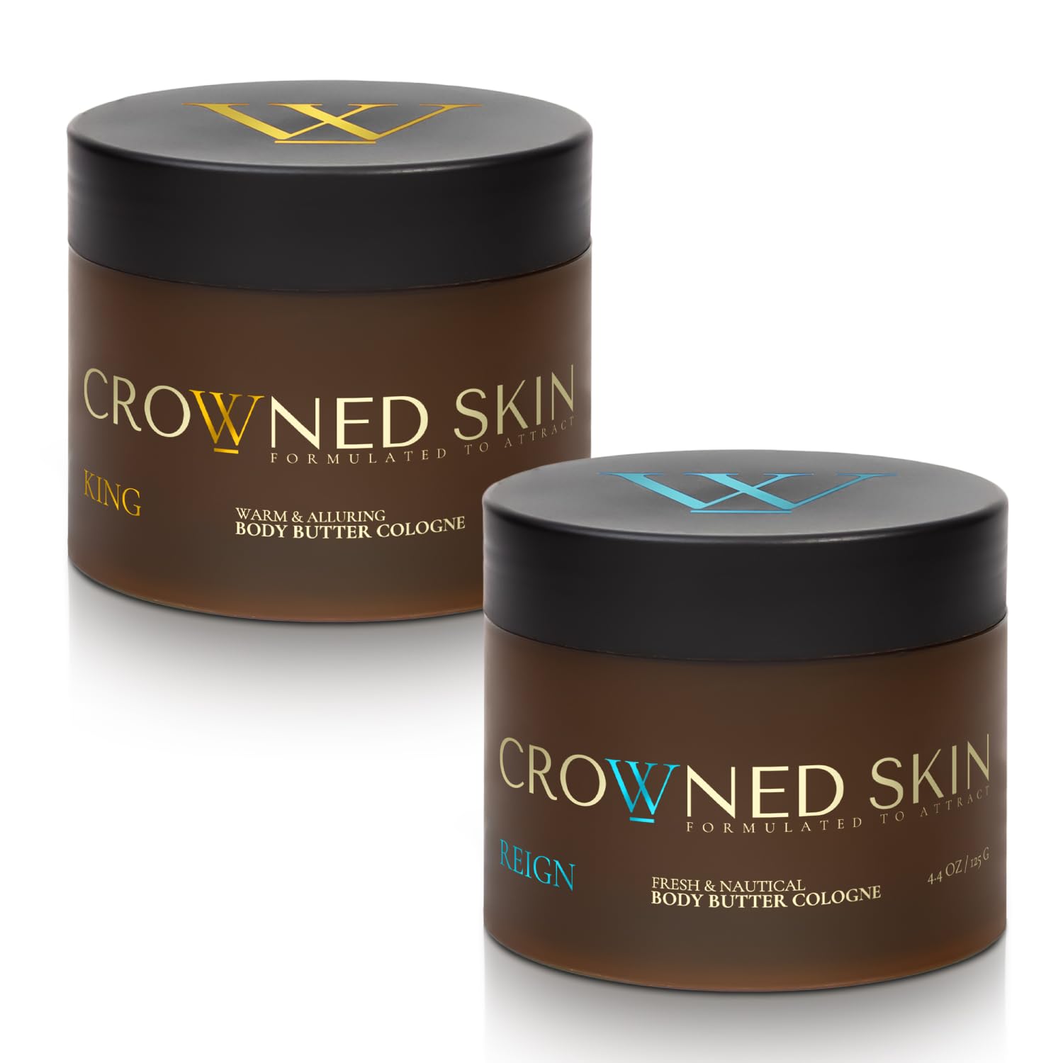 King and Reign Cologned Body Butter Bundle | Sandalwood, Leather, Fresh, and Nautical Scents | Infused with Organic Shea & Mango Butters | Moisturizing Formula with All-Day Fragrance