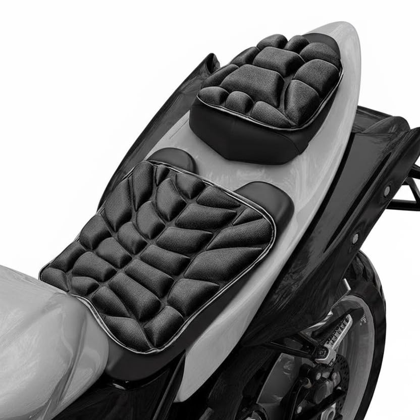 Motorcycle Seat Cushion for Triumph Scrambler 1200XC 1200XE, 2Pcs Pad with 3D Gel – Shock Absorbing, Breathable, Anti-Slip Moto Accessories