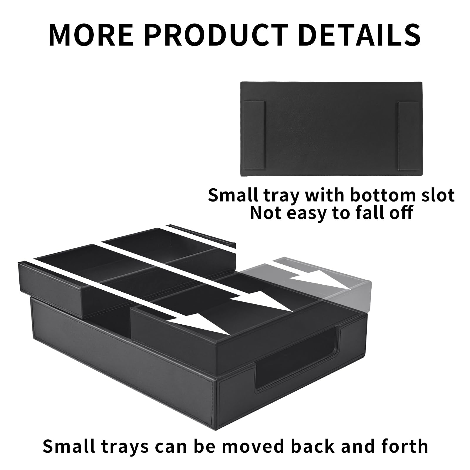 Juego de 4 piezas de cuero para suministros de oficina/organizador de escritorio para bandeja de papel de carta, soporte para notas adhesivas, taza para bolígrafos, bandeja apilable para