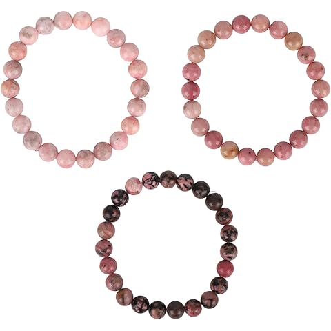 3pcs Adjustable Crystal Bracelet for Women, Elastic Natural Stone Beaded Bracelet F...