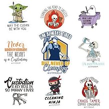 Custodial Workers Day Gift Stickers - Vinyl Decals for Scrapbook, Phone, Laptop - Funny Custodian Appreciation Decor with Inspirational Quotes