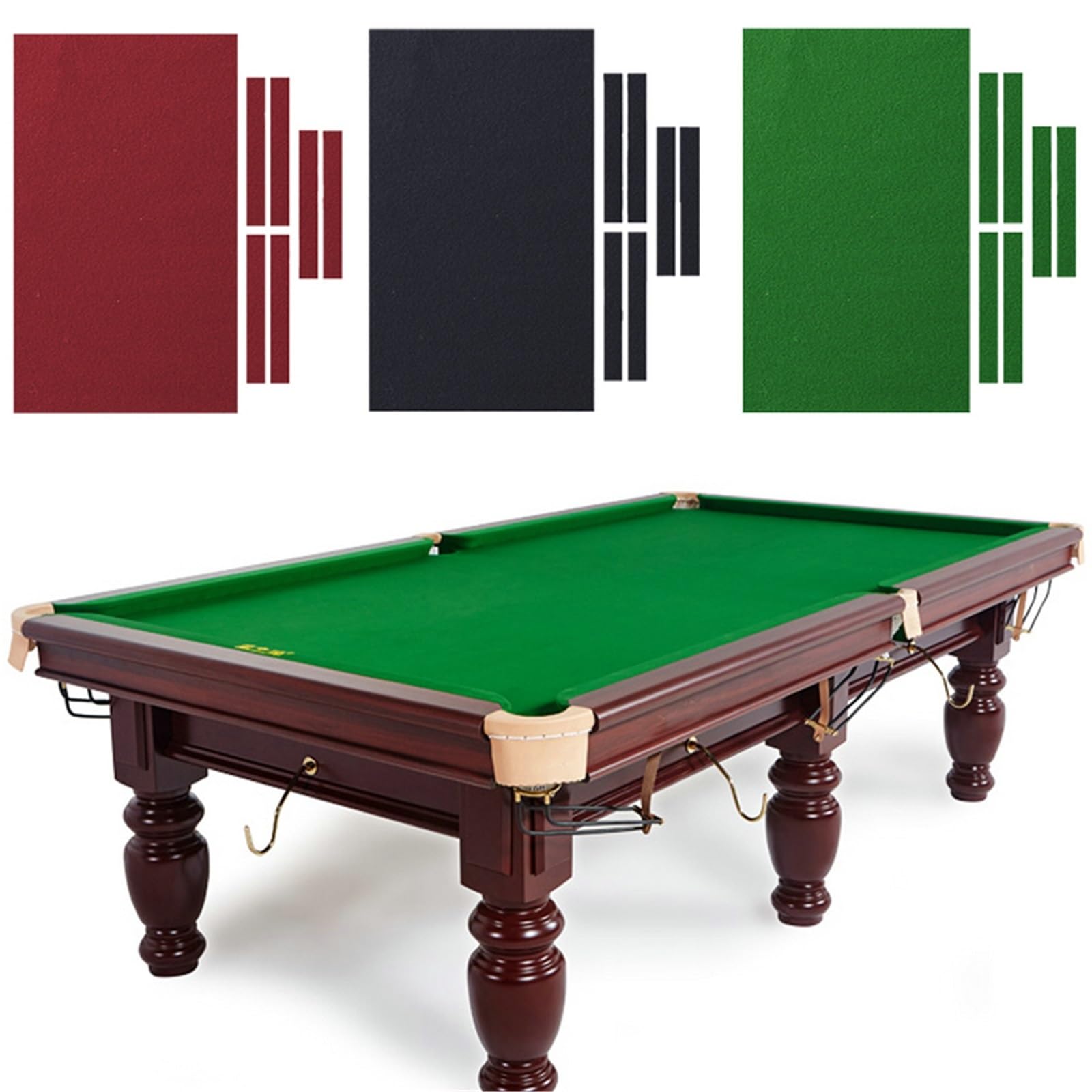Billardtuch Billard Pool Filz Tuch Tisch Filz Zubehör Billardtische Abdeckung(Red,7ft (2.4MX1.45M))