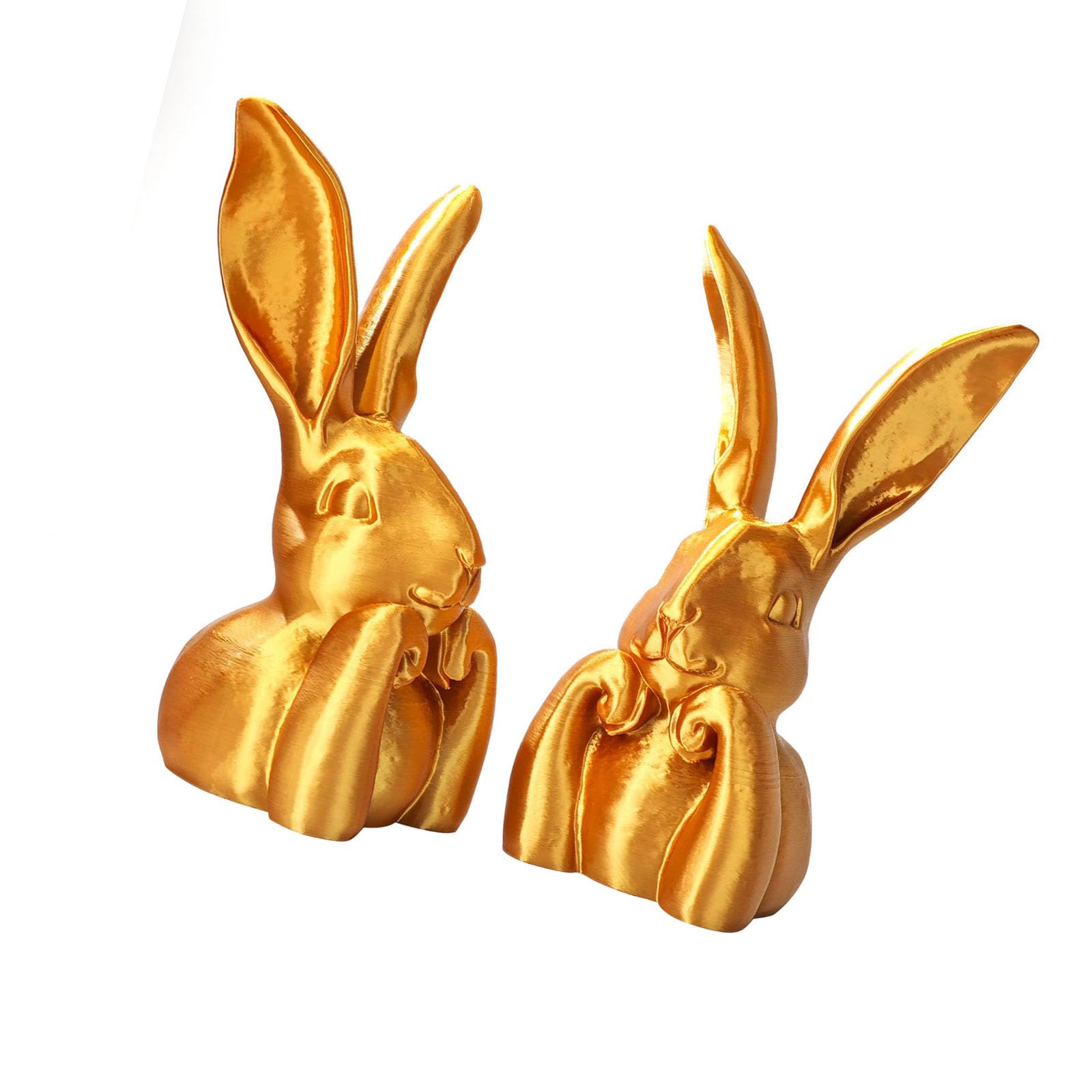 hogtnd Artistic Gold Plated Rabbit Statue Fine Craftsmanship Adds Charm to Any Room 20cm Tall Miniature Art Statue