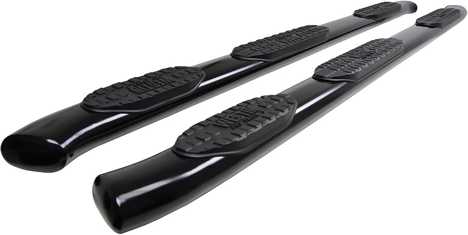Westin 21-534715 PRO TRAXX 5 Oval Wheel to Wheel Nerf Bars fits 2019-2025 Silverado Sierra 1500 Double Cab 6'5" Bed (Exc 2019 Silverado LD/Sierra 1500 Limited) Black Pair