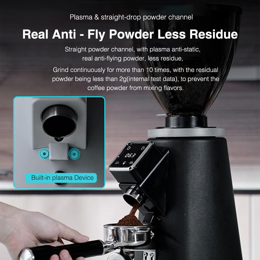 Grinder da caffè Premium con sbavatura Piatta da 64mm, smontaggio Senza Sforzo, Ideale per l'espresso e Rivestiti in caffè e caffetterie.
