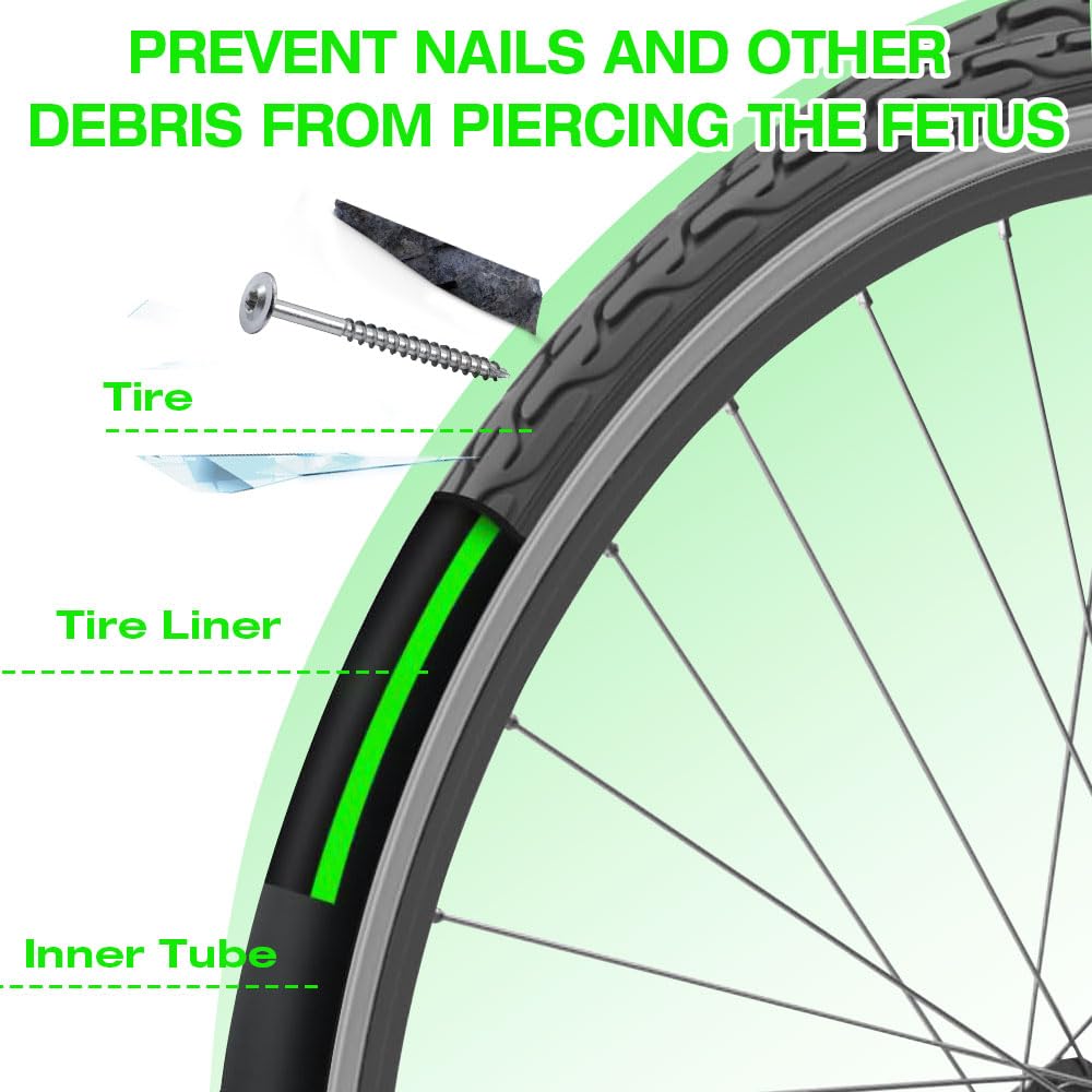 Vmxlso 2 Pieces Anti Puncture Tyre Liner, Bike Tyre Liner Puncture Proof, Anti-puncture Inner Tube Protection Tapes - Image 4