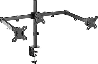 RICOO TS6911 Monitor Mount Triple Arms for 13-32 Inch Computer Monitors Screen Mount PC Monitor Arm Screen Stand Desk Mount Holder Monitor Holder