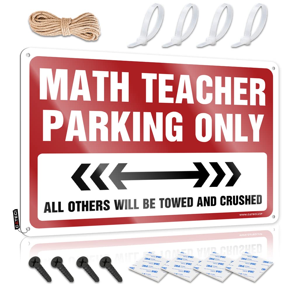 KRAZMURONGD Little Man Cave Sign Math Teacher Parking Only Tin Sign Bar Funny Signs Wall Signs
