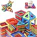 Magnetisches Spielzeug magnetische Bausteine Fliesen-Set für Jungen Mädchen Kinder STEM pädagogisches Konstruktionsspielzeug Geschenke 64 Stück