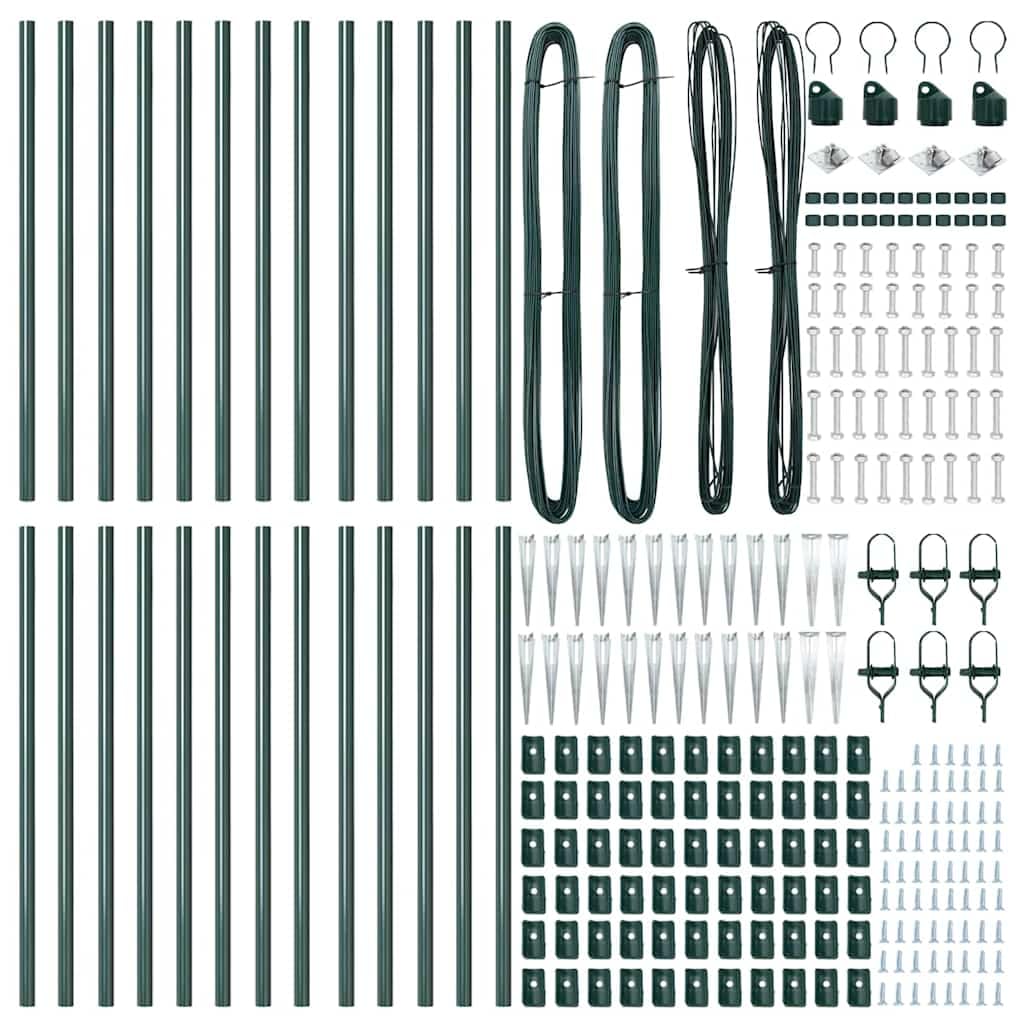 Postes de valla con manguito de impacto (26 unidades, acero pulverizado, 3,2 x 100 cm, para jardín, terraza, patio, sauce, construcción de vallas, para fijación estable y fijación segura