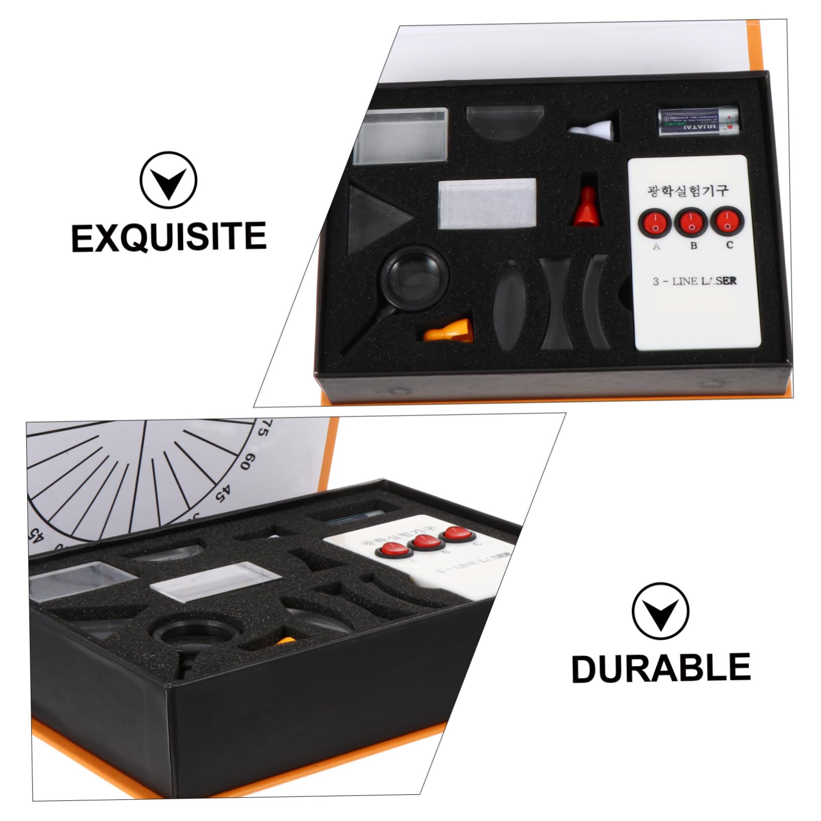 Gatuida Kit Optique Physique 17 Pièces Prismes, Lentilles Convexes et Concaves pour Laboratoire D’optique, Outil Pédagogique pour Enseignement des Sciences et Couleur Aléatoire