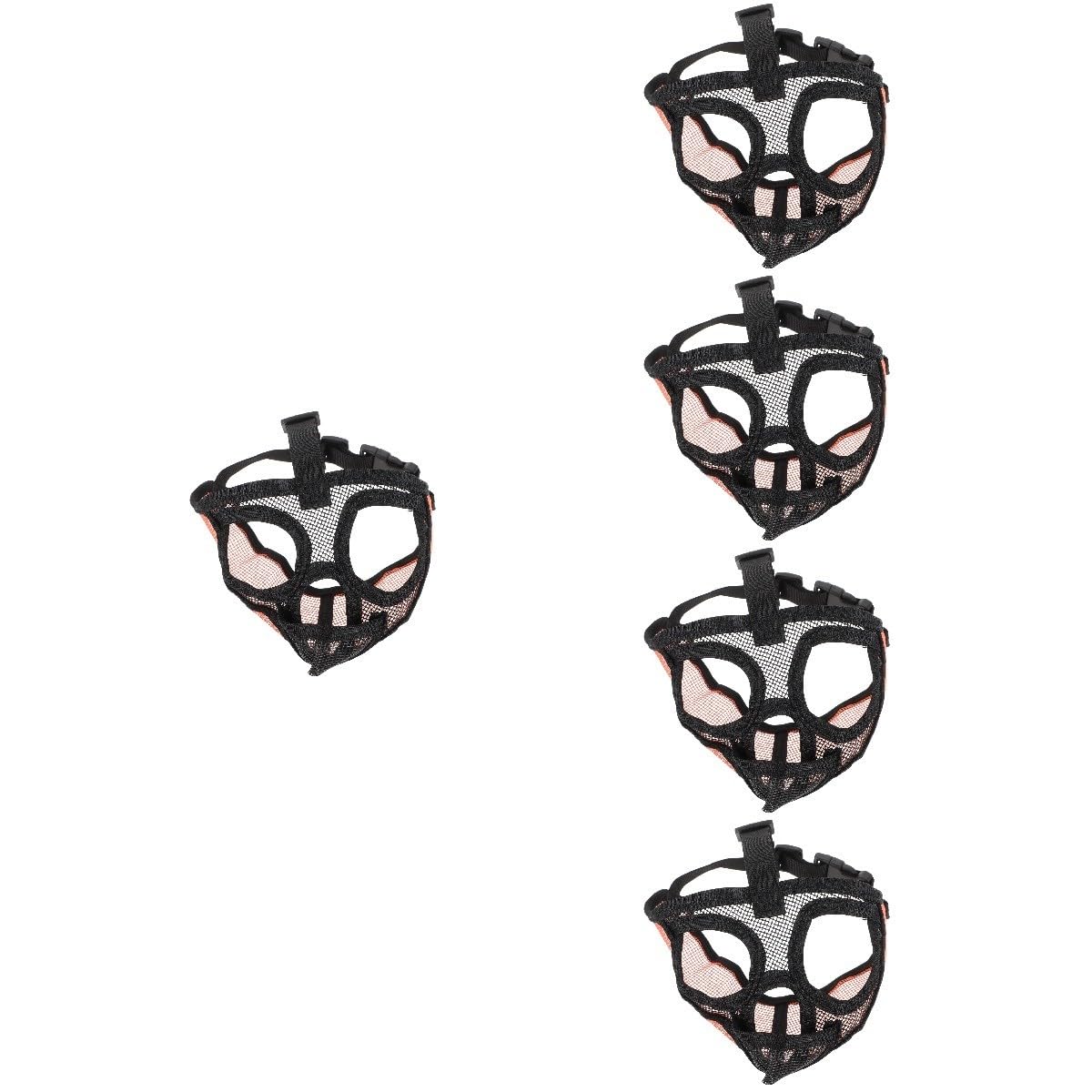 Sosoport 5pièces Muselière Respirante pour Chiens Ajustable Et Confortable Idéale pour Empêcher Les Aboiements Morsures Accessoire pour Et Autres Races à Museau Court