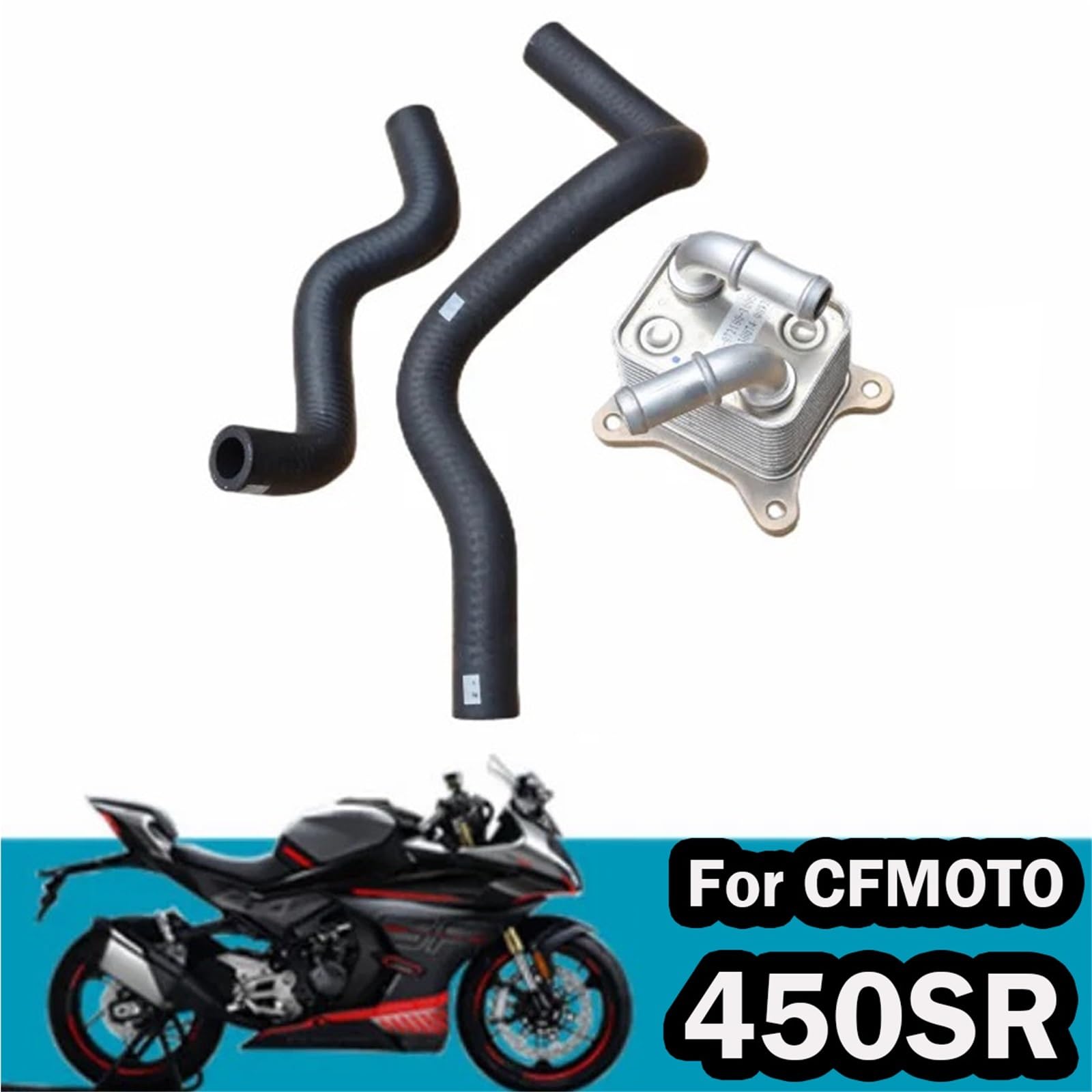 Chłodnica silnika Pasuje do CFMOTO 450SR 450 SR CF400-6 zespół chłodnicy oleju silnikowego chłodnica oleju rury wlotowe i wylotowe Chłodnica Oleju(Oil cooler)