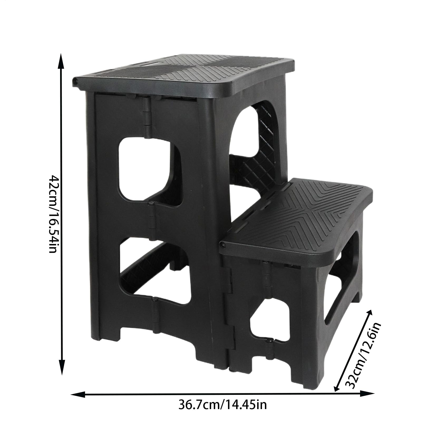 Taburete Escalón Plegable Escalera De 2 Peldaños Con Pedal Ancho