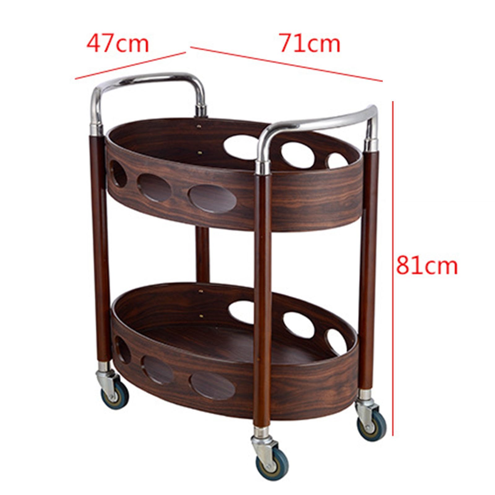 Chariot de bar en D avec étagères à 2 niveaux, chariot de service roulant pour la maison et la cuisine, chariots de bar en métal sur roulettes, Slish Sto Solut pour le divertissement