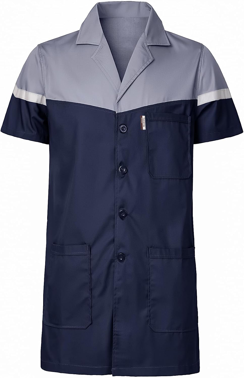 Blouse De Laboratoire Homme/femme - 65% Coton 35% Polyester - Bleu De Travail à Poches - 11