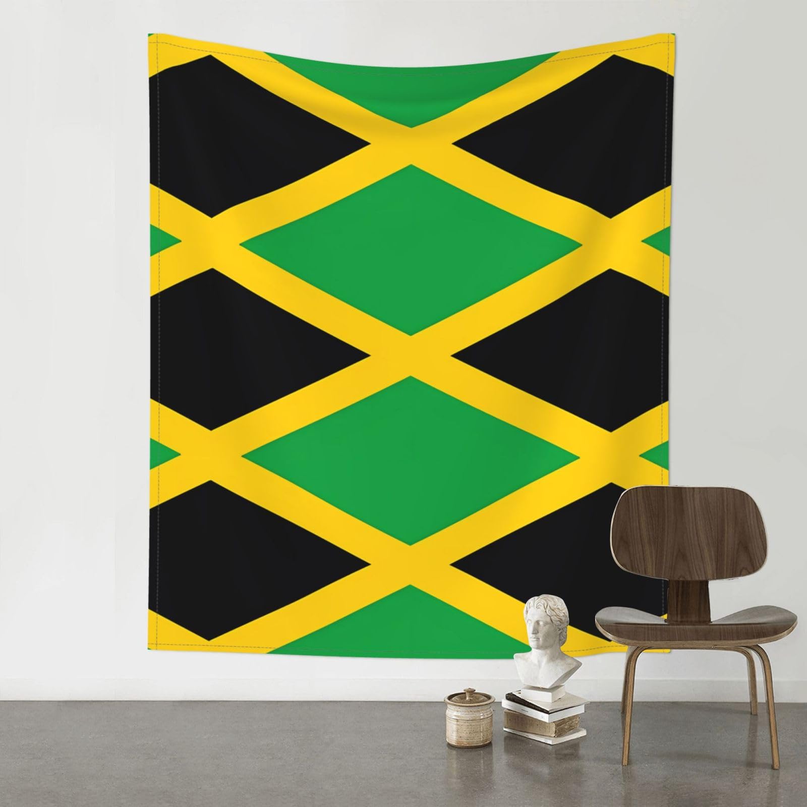 YYHWHJDE jamaica flag Prints Wall Tapestry 60x51in - High-Grade Polyester Throw Blanket for Bedroom, Dorm, Beach & Picnic Decor