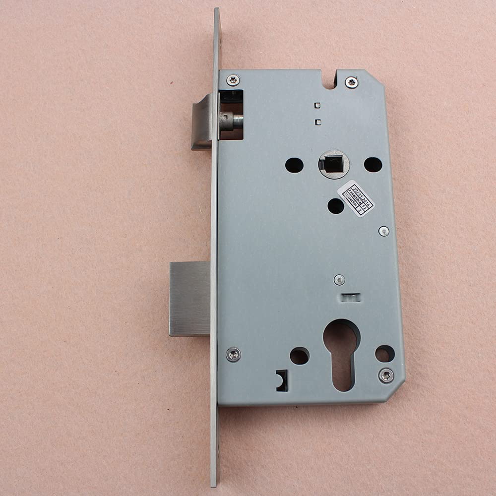 Lkfjnhepf Black+White Door Lock Gearbox Stainless Steel Mortise Indoor Door Lock Body Silent Tongue Mechanical Accessories(50Mm)