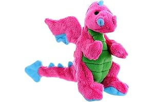 Bubble Plush Dragons Dog Toy Pink: Long-Lasting Squeaky Toy with Chew Guard Technology