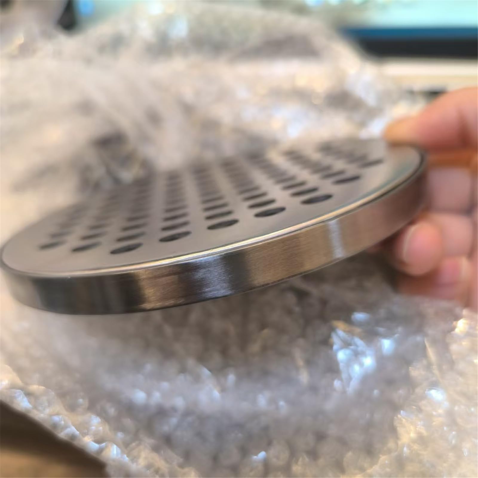 Bandeja de goteo redonda antideslizante de acero inoxidable, fácil de limpiar, ideal para uso doméstico y comercial, multiusos para servir alimentos y drin
