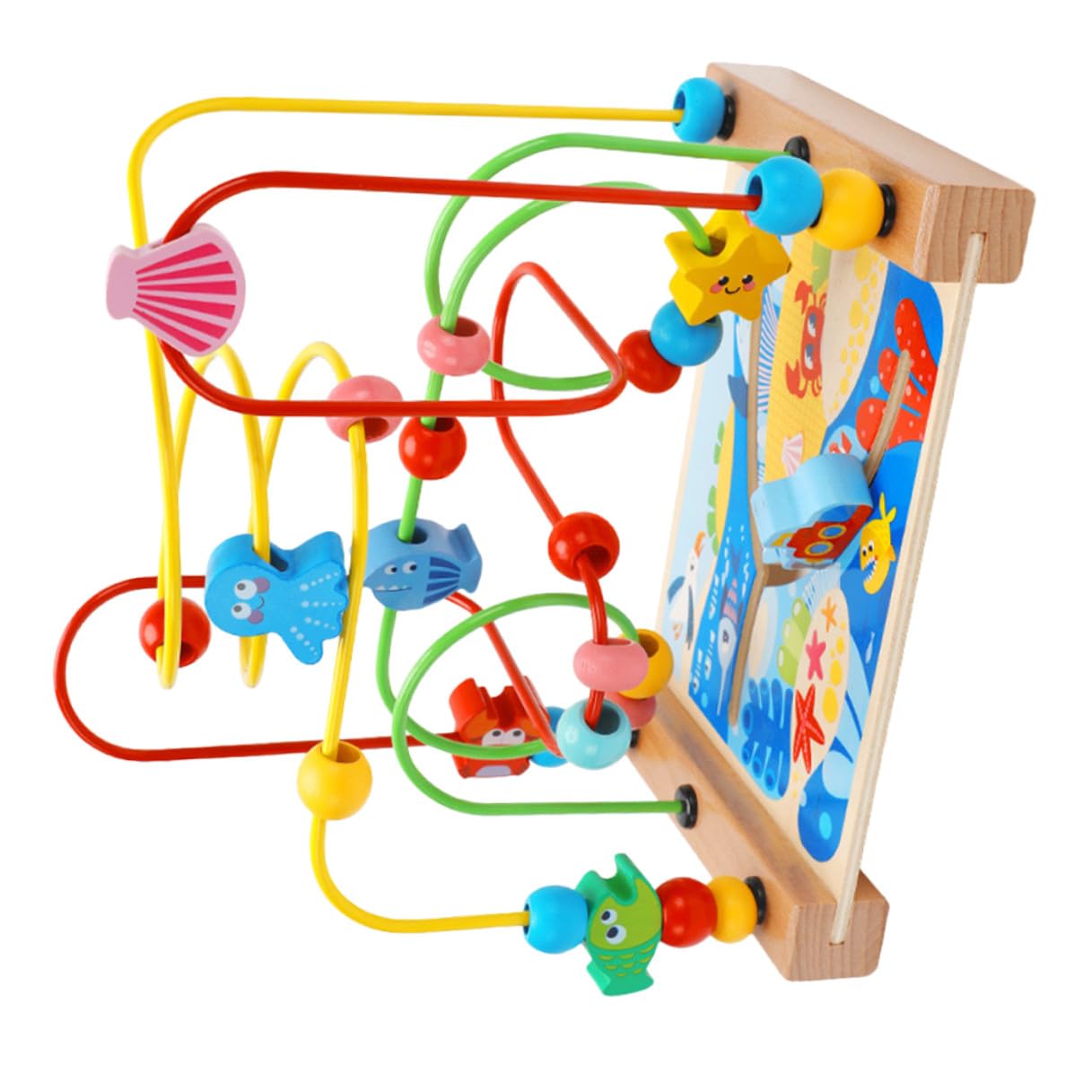 ORFOFE Giocattoli Montessori Bead Maze Roller in Legno per Bambini | Giocattoli Sensoriali, Giochi Interattivi per Festa di Compleanno e Back To School Party