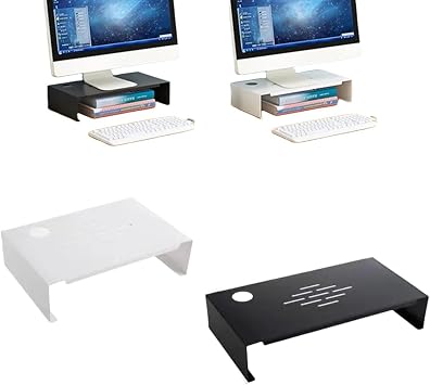 Desktop Stand, Monitor Stand, Computer Stand, Carbon Steel, Height 3.1 inches 8 cm, Load Capacity 44.1 lbs 20 kg, No Assembly Required, PC Table Stand, PC Monitor Stand, Desk Top Stand, Stylish