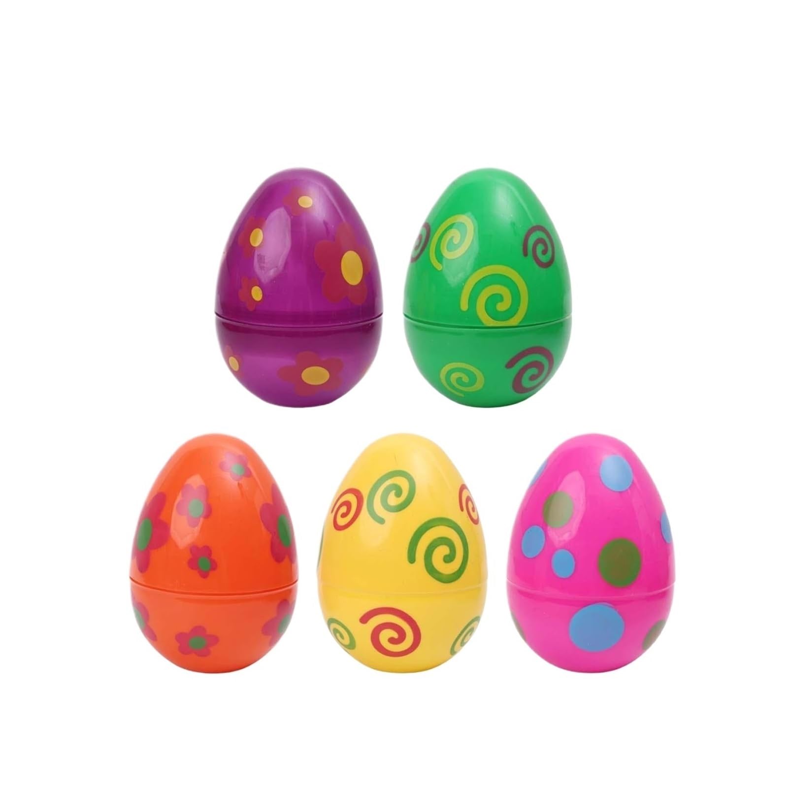ZYAYNG 24pcs Large Fillable Easter Eggs Plastic Candy Box Painted Electroplated Surprise Egg Container Hunt Game Party Supplies For Easter
