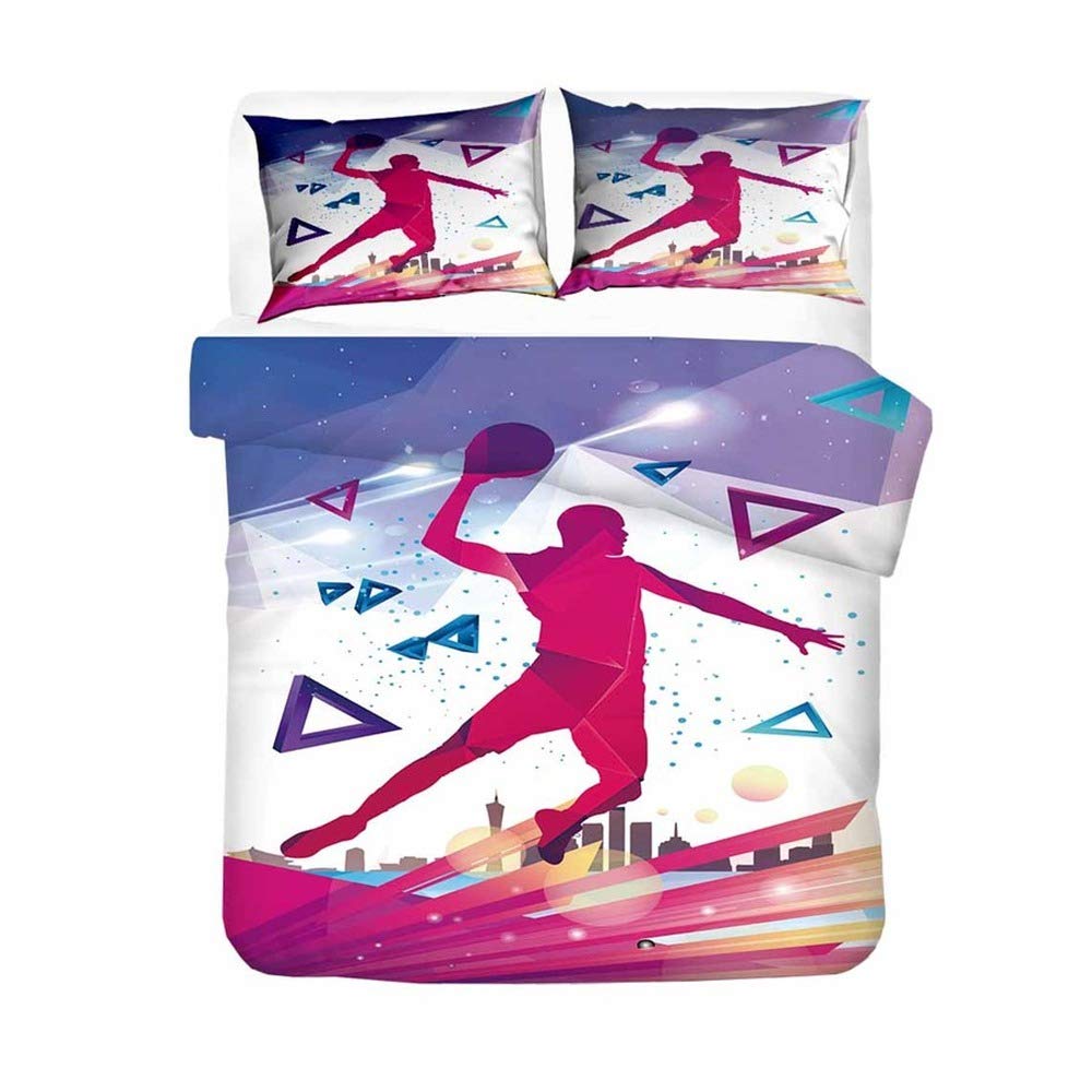 Housse de couette basket 210x245 cm et taie d'oreiller pour lit enfant