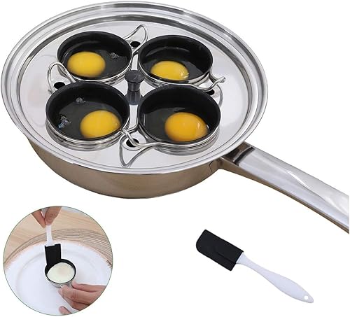 Cacerola escalfadora de huevos, olla escalfada de acero inoxidable, perfecta para hacer huevos escalfados, juego de utensilios de cocina de